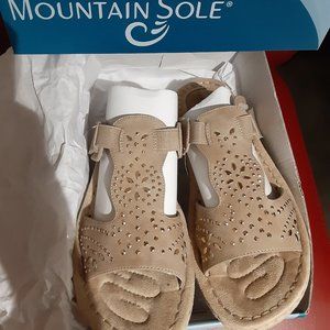 Mountain Sole Taupe Open Toe Studded Sandals